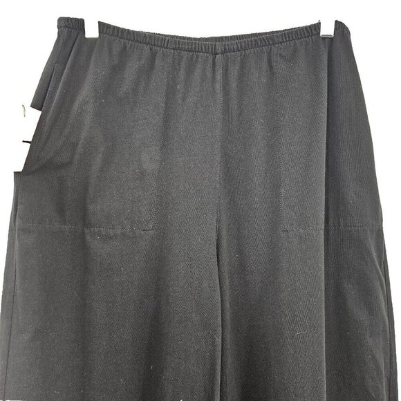 Habitat Deep Hem Flood Pants Black Women’s Size M Wide Leg Crop Minimalist - Picture 3 of 11